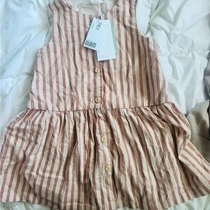 Striped Sleeveless Button-Down Dress